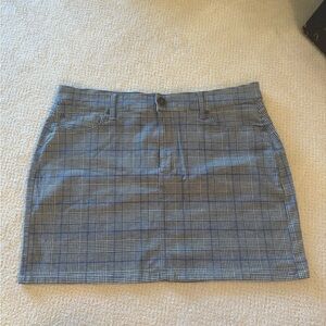 Classic Plaid Mini Skirt - Gray/Blue